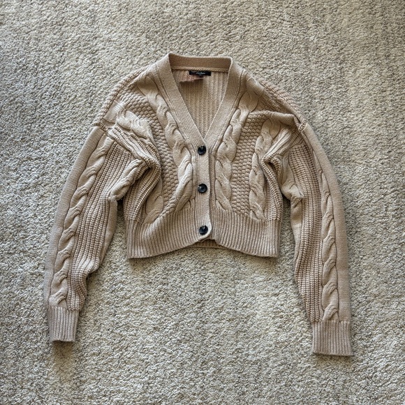 Papaya Sweaters - NWT Papaya Beige Cable Knit Cardigan